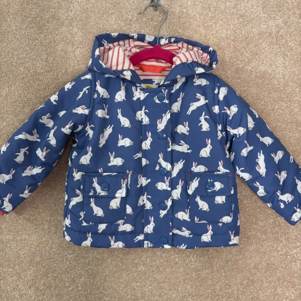 BABY BODEN Bunny Rabbit Jacket Girls Size‎ 6-12 months 6M 12M Puffer Coat - Picture 2 of 7